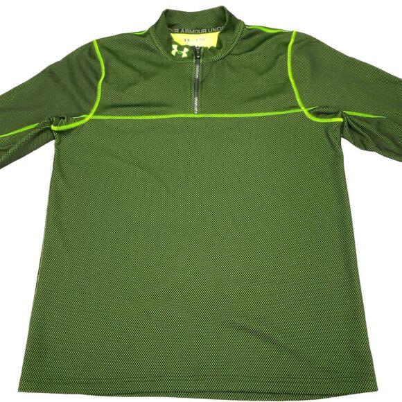 Under armour Activewear Top Men's XL Green ColdGear Skateboarding Quarter Zip - Picture 9 of 16